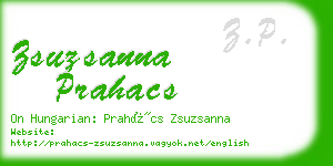 zsuzsanna prahacs business card